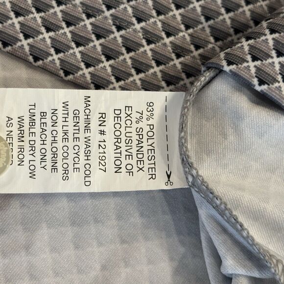 Johnnie O Golf Polo Shirt Mens 2XL Grey All Over Print Geometric Preppy Casual - Picture 6 of 7